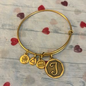 Alex And Ani Initial *T* Charm Bangle